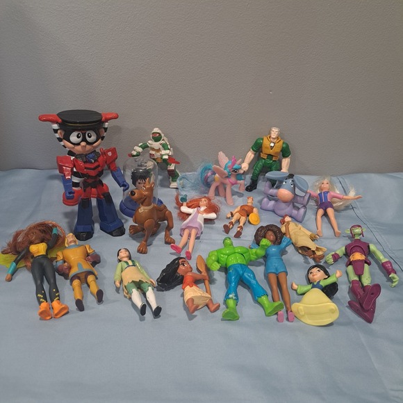 Other - VTG Mixed Fast Food Toy Lot Action Figs Disney Marvel Scooby Transformers Hulk